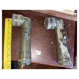 (2) Vintage Fulton MX US Military Flashlights