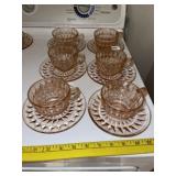 (6) Vintage Pink Depression Jeanette Glass Cups/Sa