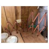 (2) Vintage Wood Folding Hat / Cup Racks