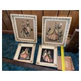 (4) Vintage Mid Century Antebellum Decorator Pics