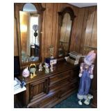 Low Chest Dresser W/ Dual Mirrors (64' W)