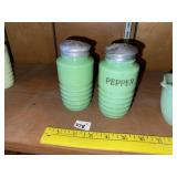 (2) Vintage Jadeite Shakers