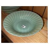 Vintage Jadeite Swirl Shell Bowl