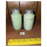 (2) Vintage Jadeite Shakers