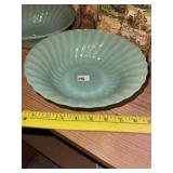 Vintage Jadeite Swirl Shell Bowl