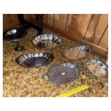Silver Plate Serving Trays & Bowls