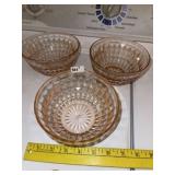 (7) Vintage Pink Depression Jeanette Glass Cereal