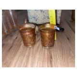 Pr of Vintage Carnival Glass Tumblers