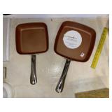 (2) New Copper Chef Square Skillets