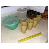 Vintage Tupperware Tumblers + 3 Containers