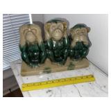 Glazed Hear, Speak no Evil Primate Decor