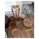 Heart Shaped Table & Baskets in Grp