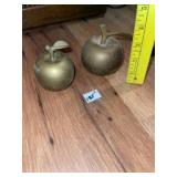 (2) Brass Apple Bells