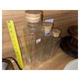 Glass Canister Set & Wood Stand