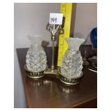 Crystal Pineapple Shaker W/ Brass Holder