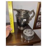 Silver Plated Pitcher & Covered Dish