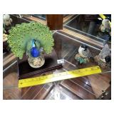 Porcelain Peacog + Pr of Lenox Bird Shakers