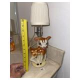 Vintage Glazed Ceramic Deer Lamp