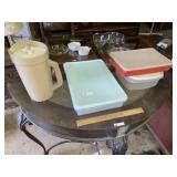 Tupperware Pitcher + 3 Tupperware Containers &Misc