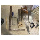 Framing Square & 4 Wood Saws