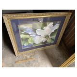 Large Gold Frame Decorator Pic (White Flower)