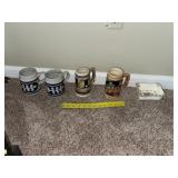 Beer Steins & Trinket Dish (5 Pcs)
