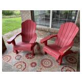 Pr of Poly Adirondack Porch Chairs & Cushions