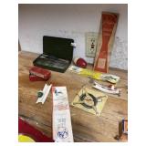 Vintage Metal Tackle Box & Fishing Tackle