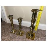 (3) Brass Candlesticks