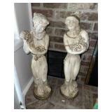 Pr of Vintage Plaster Statues
