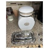 Porclain Coffee Jar ~ SP Butter Dish & Shakers
