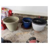 (3) Poly Flower Pots