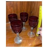 Set of 4 Red Crystal Stems