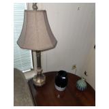 Decorator Table Lamp + 2 Glazed Vases