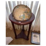 World Globe on Cherry Stand