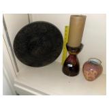 Decorator Plate ~ Vase & Glazed Candle Stand