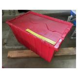 Red Hinged Lid Storage Tote
