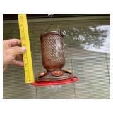Glass Hummingbird Feeder + Small Fedder