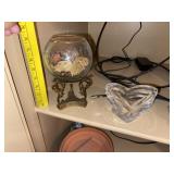 Vintage Bowl on Brass Stand + Crystal Bowl