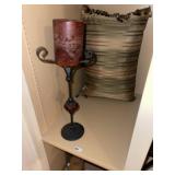 Cast Iron Candle Holder ~ Bowl & Crystal Candle