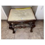 Vintage Wood Vanity Stool