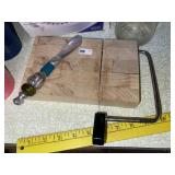 Wood Base Cheese Cutter & Knife