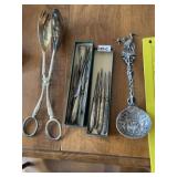 Nut Pick Tools ~ Tongs & Decorative Spoon