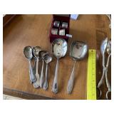 Silver Plate Serve Spoons & Napkin Rings
