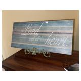 Scripture on Canvas W/ Iron Easel Stand