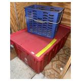 Hinged Lid Storage Tote + Blue Toter