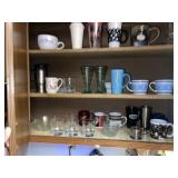 Coffee Cups & Misc in Cabinet