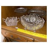 Crystal Footed Bowl  & Condiment Dish