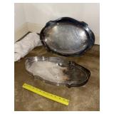 (2) Silver Plated Serving Trays