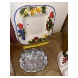 Pewter Leaf Serving Dish & Large Serve Platter